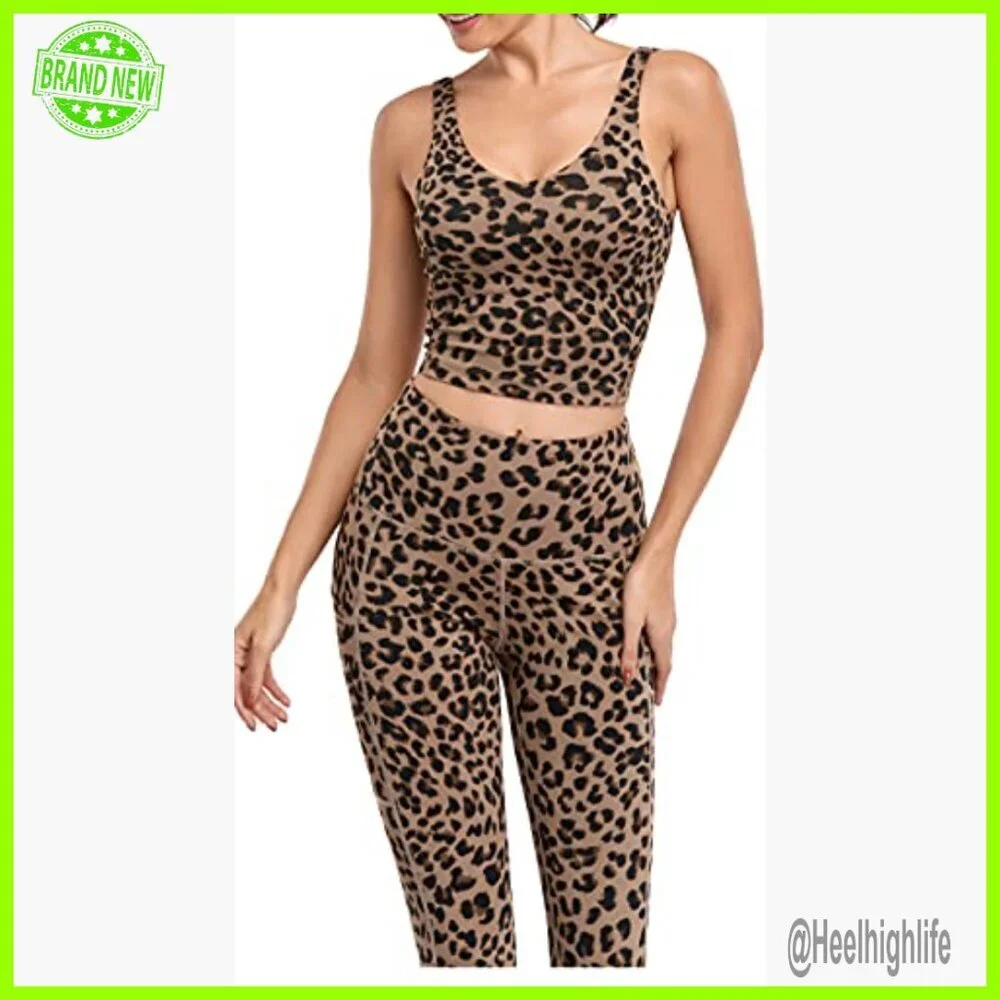 Longline Sports Bra Crop Top Padded Removable Yoga Workout Tank